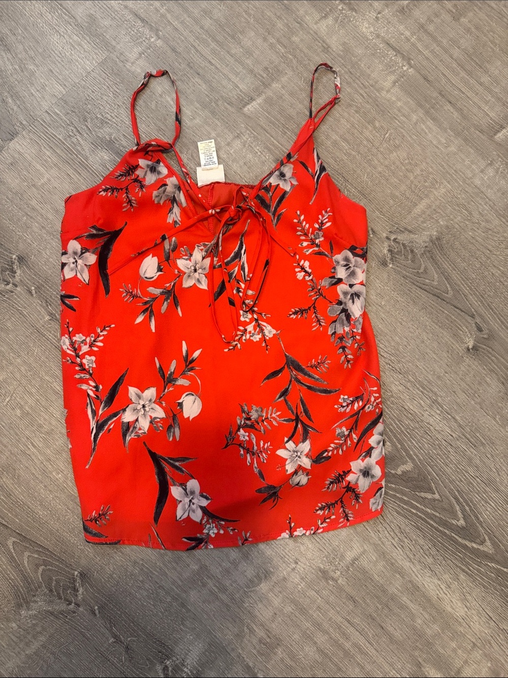 Daytrip Red Floral Tie-Front Cami Tank